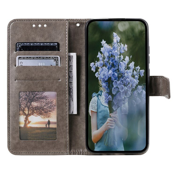 Cu clapetă pentru Samsung Galaxy A55 5G, Mandala Flower, verde