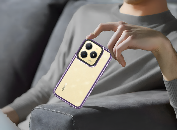 Huse pentru Realme C61, Fusion Hybrid, transparent / violet