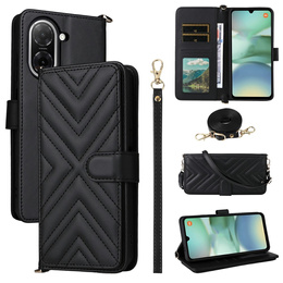 Carcasă cu clapetă pentru Xiaomi Redmi A5, Crossbody Leather Wallet, negru