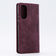 Husă pentru Oppo A78 4G, ERBORD Vintage, portofel cu clapetă, roșu