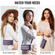 Husă CASEME pentru Samsung Galaxy S25 FE, RFID Leather Wallet, cu curea de umăr, violet