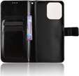 Cu clapetă pentru Realme Note 70T 4G, Crazy Horse Wallet, negru