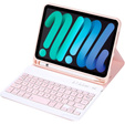 Carcasă cu tastatură bluetooth pentru iPad mini 8.3" 2021 (6 gen.) / iPad mini 8.3" 2024 (7 gen.), roz
