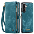 Husă CASEME pentru Samsung Galaxy A56 5G, Retro Leather Wallet, cu curea de umăr, verde