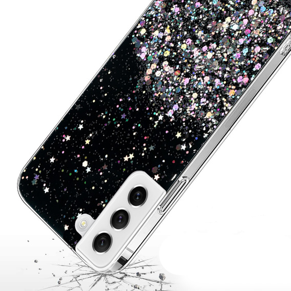 Huse pentru Samsung Galaxy S21 FE, Glittery, negru