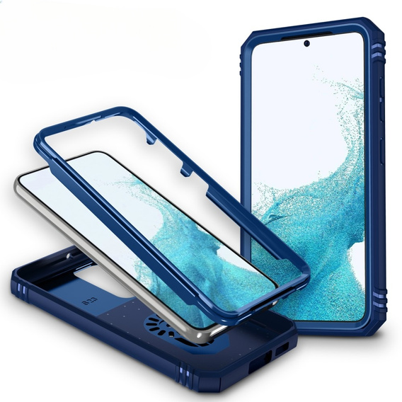 Husă blindată pentru Samsung Galaxy S23 Plus, CamShield Slide, albastru