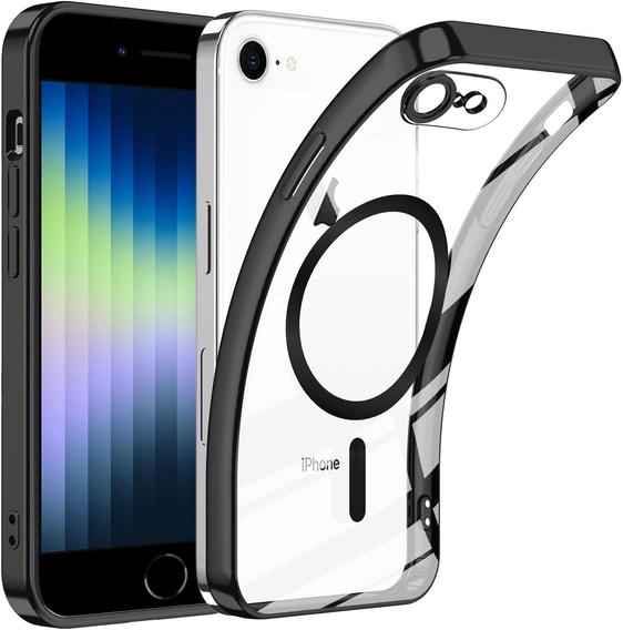 Husă pentru iPhone 7 / 8, Electro MagSafe, negru + Sticlă pentru ecran