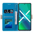 Carcasă cu clapetă pentru Samsung Galaxy S22+ Plus 5G, Wallet Pocket Zipper Lace, albastru