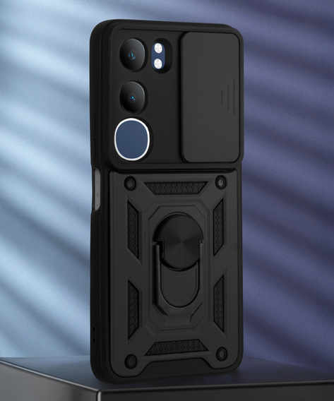Husă blindată pentru Vivo Y19s, CamShield Slide, negru