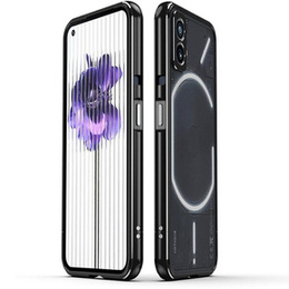 Husa pentru Nothing Phone 2a, Armor Bumper, cu capac pentru obiectiv, negru / argintiu