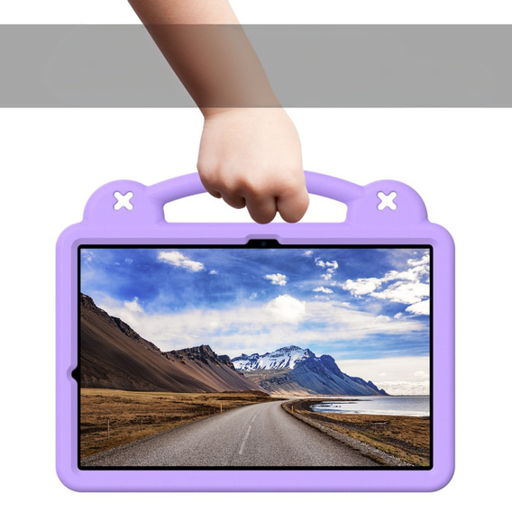 Husă pentru copii pentru Samsung Galaxy Tab S10+ Plus, Cute Patterns, cu suport, violet