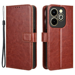 Cu clapetă pentru Infinix Hot 40i, Crazy Horse Wallet, maro