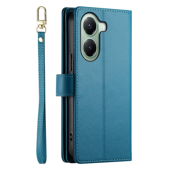Cu clapetă pentru Xiaomi Poco X7 Pro 5G, Wallet Zipper Pocket, albastru