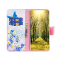 Cu clapetă pentru Xiaomi Redmi 13C / Poco C65, Wallet, butterfly & flowers, alb