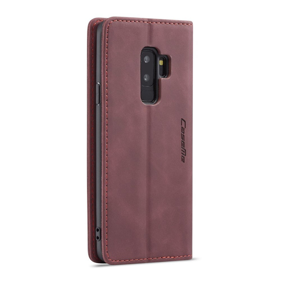 Husa CASEME pentru Samsung Galaxy S9 Plus, Leather Wallet Case, maroon