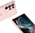 Husă pentru Samsung Galaxy S23 Ultra, Electro heart, roz rose gold + Sticlă ceramică Full Glue