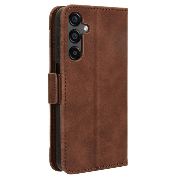 Cu clapetă pentru Samsung Galaxy M35, Card Slot, maro