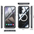 Husă pentru Samsung Galaxy S25, Shockproof, cu sticlă, pentru MagSafe, negru