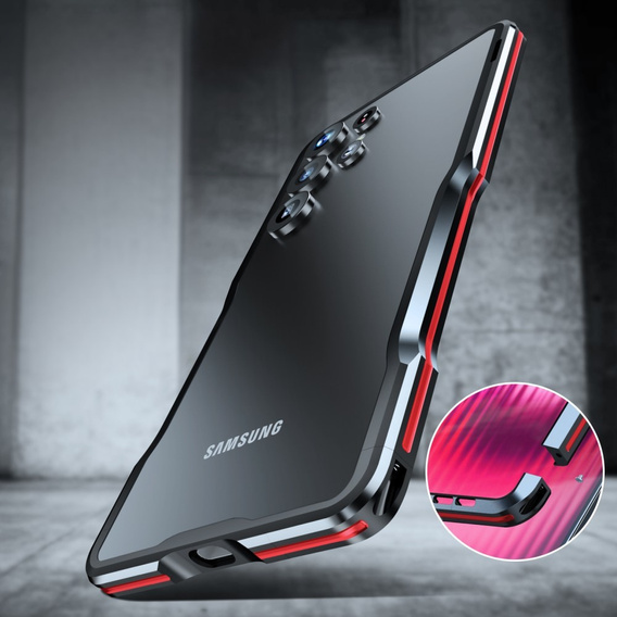 Husa LUPHIE pentru Samsung Galaxy S25 Ultra, Armor Bumper, negru