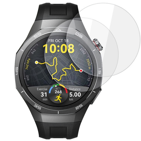 2x ERBORD sticlă călită pentru Huawei Watch GT 5 Pro 46mm, cu cadru de montare
