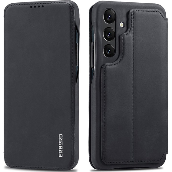 Carcasa cu clapetă pentru Samsung Galaxy A54, ERBORD Retro, negru