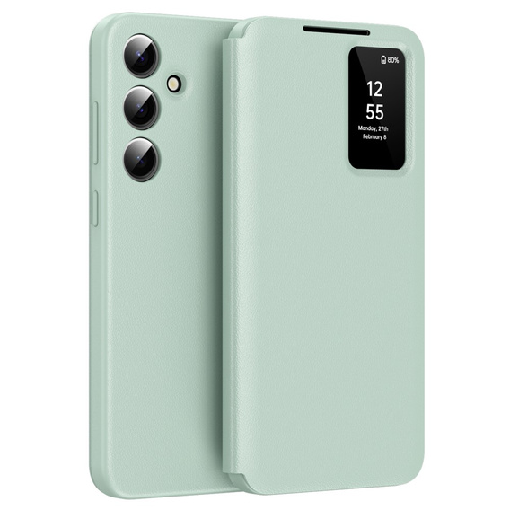 Husă cu clapetă pentru Samsung Galaxy S25, Smart View Wallet, verde