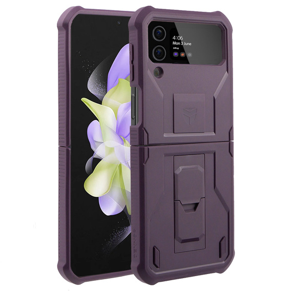 Husa blindată pentru Samsung Galaxy Z Flip 4 5G, Dexnor Clip Holder, violet