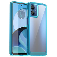 Huse pentru Motorola Moto G14, Fusion Hybrid, transparent / albastru