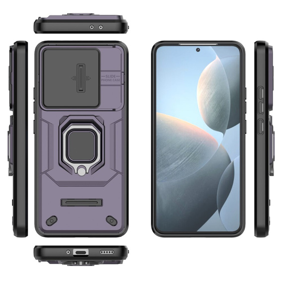 Husă pentru Xiaomi Poco F6 Pro, KickStand Camera Lens, violet