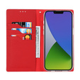 Cu clapetă pentru iPhone 15, Litchi Skin Grain, negru