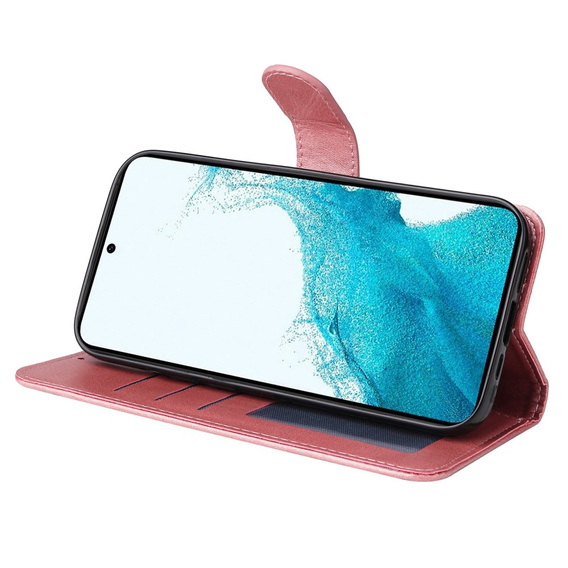 Cu clapetă pentru Samsung Galaxy A34 5G, Leather Wallet, roz rose gold