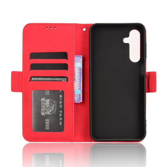 Cu clapetă pentru Samsung Galaxy A26, Card Slot, roșu