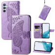 Cu clapetă pentru Samsung Galaxy A36, Butterfly, violet