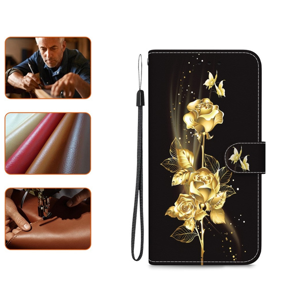 Cu clapetă pentru Infinix Hot 40i, Wallet, Butterfly rose