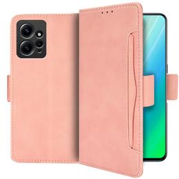 Cu clapetă pentru Xiaomi Redmi Note 12 4G, Card Slot, roz