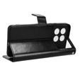 Cu clapetă pentru Xiaomi Poco F6 Pro, Crazy Horse Wallet, negru