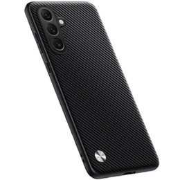 Husă din piele pentru Samsung Galaxy M55 5G, leather hybrid, carbon negru