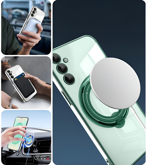 Carcasă magnetică pentru Samsung Galaxy S25+ Plus, pentru MagSafe, verde