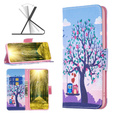 Cu clapetă pentru Xiaomi Redmi Note 13 5G, Wallet, Owls & Tree albastru