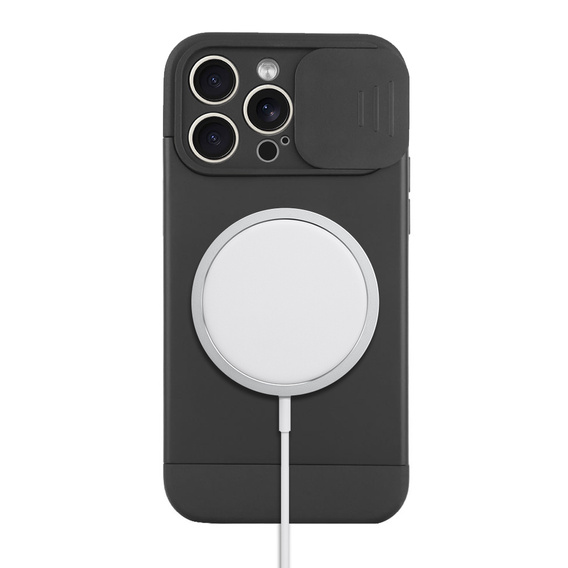 Huse pentru iPhone 15 Pro Max, ERBORD MagProtect Slide Camera, negru