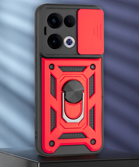 Husă blindată pentru Oppo Reno 13, CamShield Slide, roșu