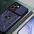 Husă blindată CamShield Slide cu capac pentru cameră și inel pentru Oppo Reno 15 Pro, albastră