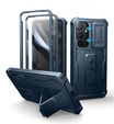 Husă blindată pentru Samsung Galaxy S25+ Plus, Dexnor Full Body (Two Frames), albastru închis