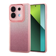 Carcasă pentru Xiaomi Redmi Note 13 5G, Glittery Powder, roz + sticlă călită 9H