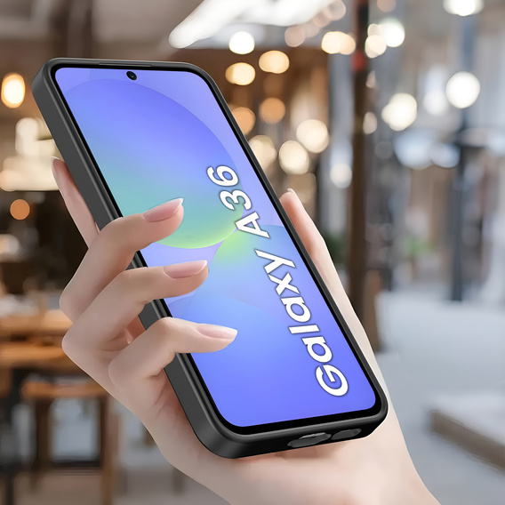 Carcasa pentru Samsung Galaxy A36, Silicone Heart, negru + Sticlă temperată 9H