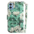Cu clapetă pentru Motorola Moto E22 / E22i, Wallet, flowers, alb