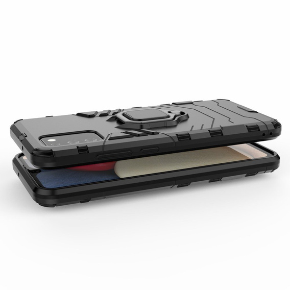 Huse pentru Samsung Galaxy A02S, Kickstand Ring, negru