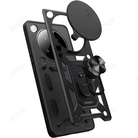 Husă blindată pentru Oppo Find X8 Pro, CamShield Slide, negru