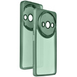 Husă din silicon pentru Xiaomi Redmi A3, cu protecție pentru cameră, transparent / verde