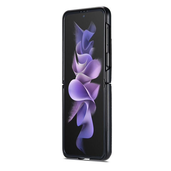 Carcasă flip CASEME pentru Samsung Galaxy Z Flip 3, Waxy Textured, negru